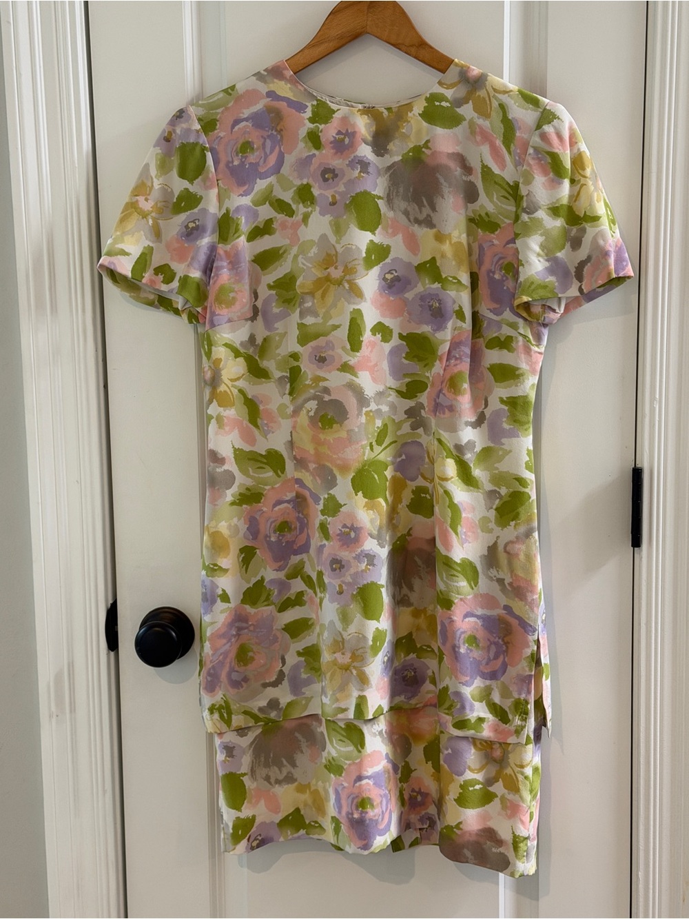 Maggy London Petites 100% Silk Pastel Floral Layered Dress Size 8P